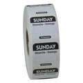 NCCO National Checking 1 Inch X 1 Inch Trilingual Black Sunday Permanent Label — 1 Per Case