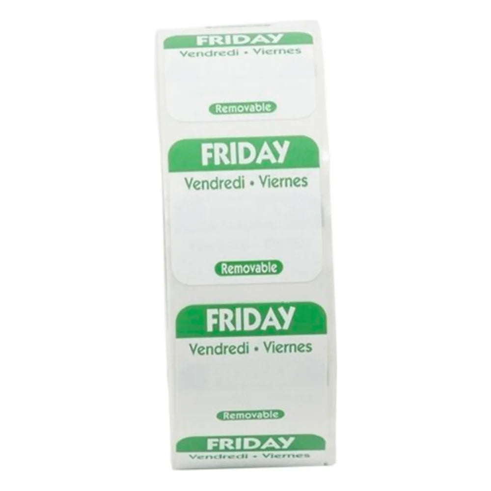 NCCO 1 Inch X 1 Inch Trilingual Green Friday Removable Label, 1000 Each — 1 Per Case