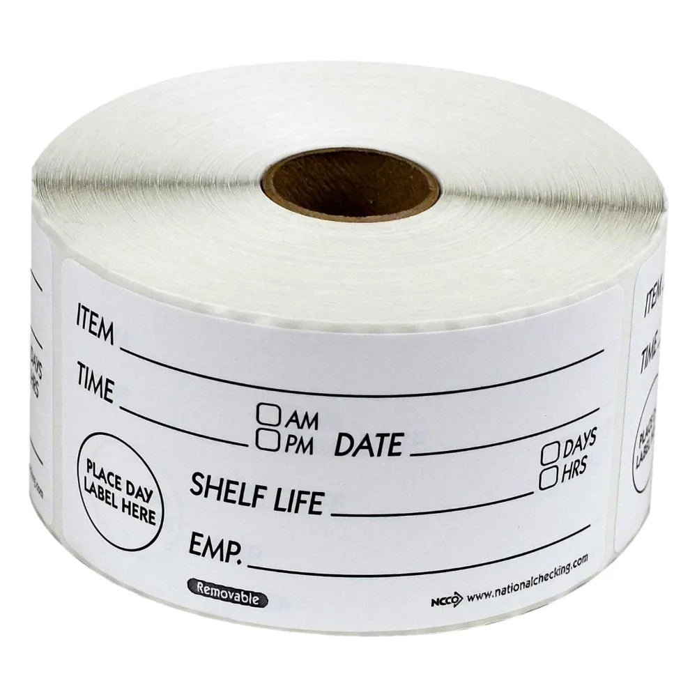 NCCO 2X4 Removable Shelf Life Labels — 1 Per Case
