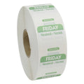 NCCO 1 Inch X 1 Inch Trilingual Green Friday Dissolvable Label, 1000 Each — 1 Per Case