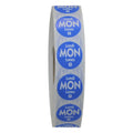 NCCO .75 Inch Circle Trilingual Permanent Blue Monday Label, 2000 Each — 1 Per Case