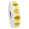 NCCO .75 Inch Circle Trilingual Permanent Yellow Tuesday Label — 1 Per Case