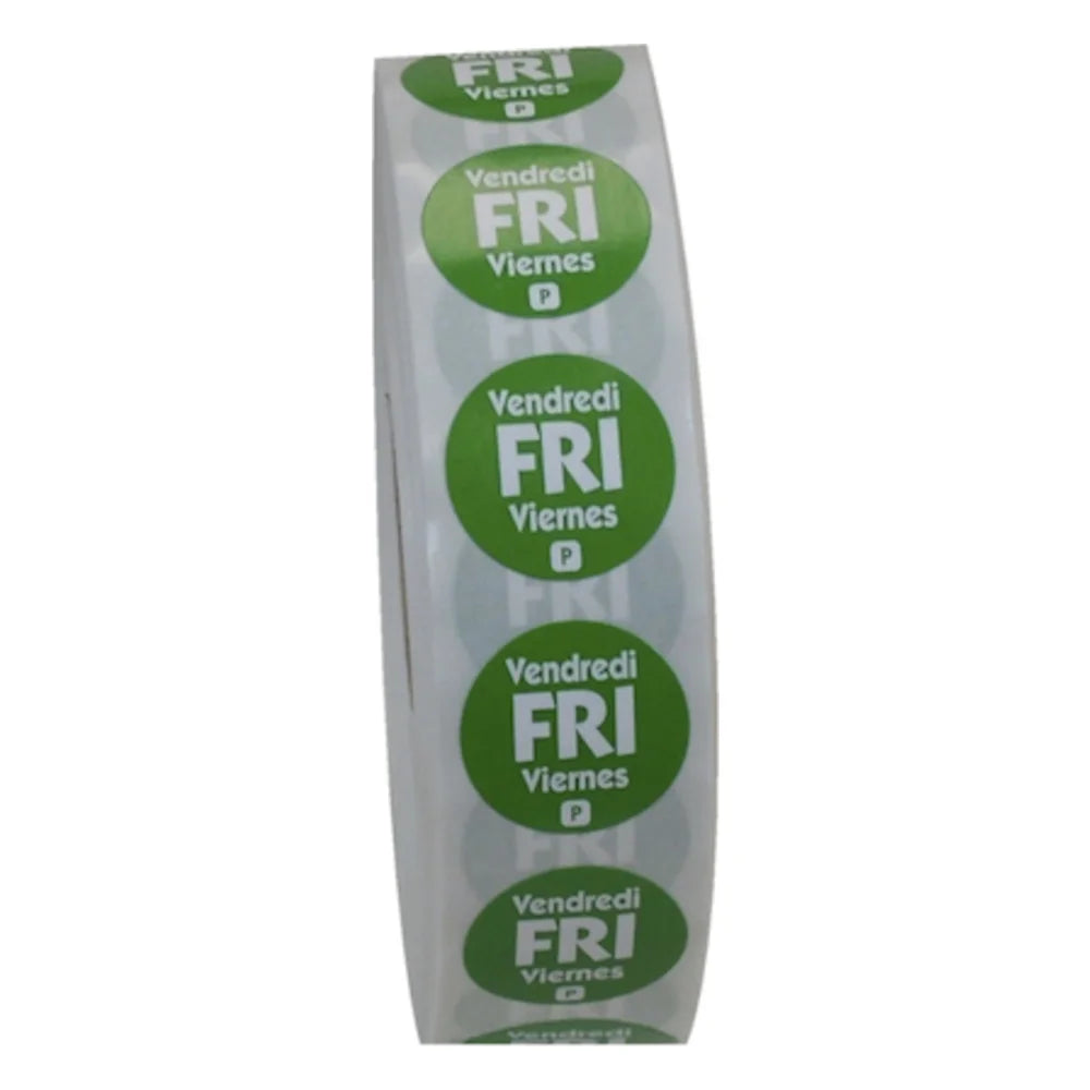 NCCO .75 Inch Circle Trilingual Permanent Green Friday Label — 1 Per Case