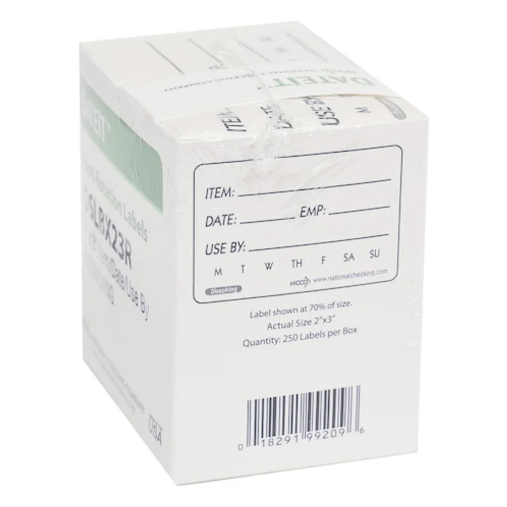 NCCO National Checking 2 Inch X 3 Inch Shelf Life Dissolvable Label Box, 250 Each — 1 Per Case