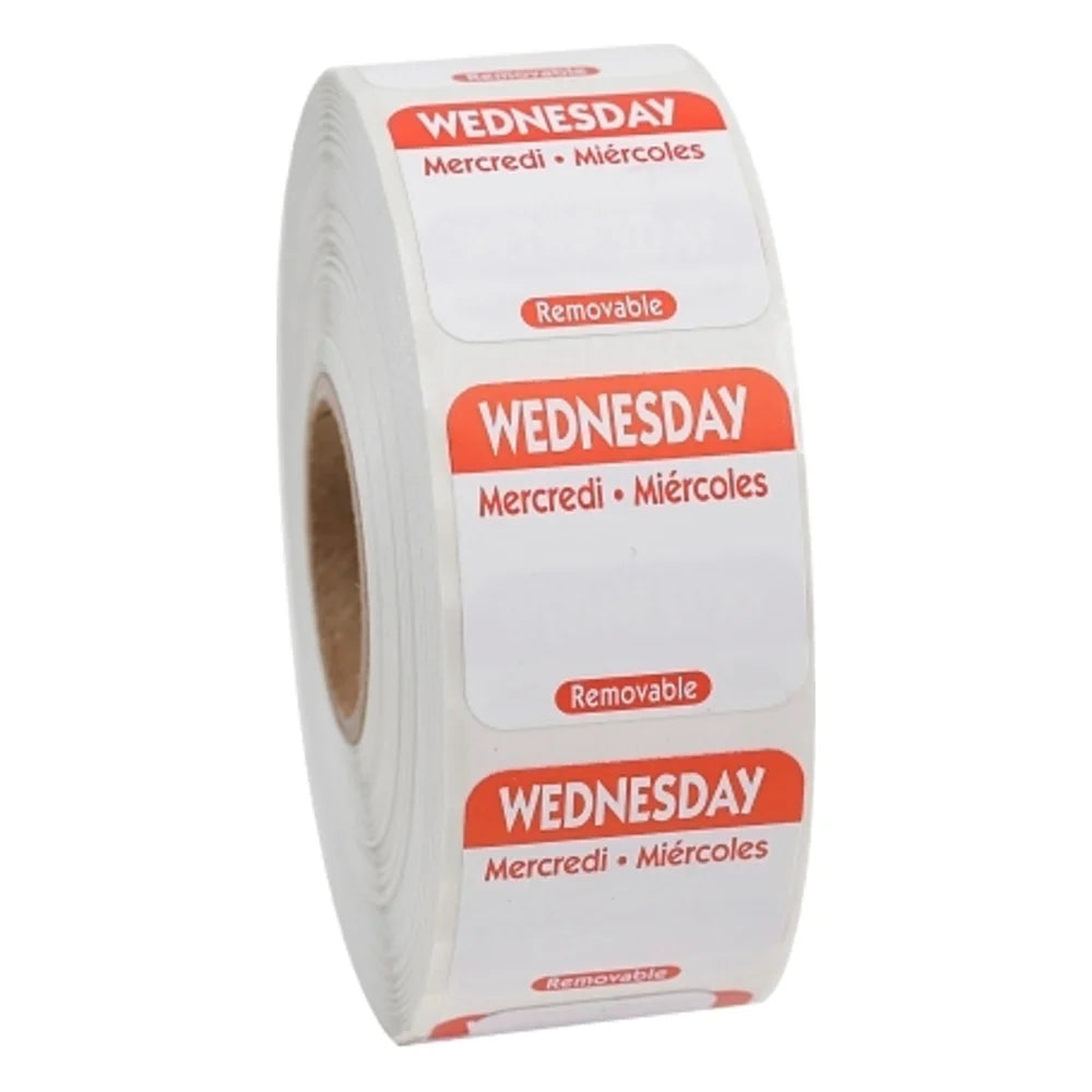 NCCO Removable Trilingual Wednesday Labels — 1 Per Case