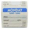 NCCO Trilingual Dissolvable Labels Monday 2"X2" Item-Date-Use By — 1 Per Case