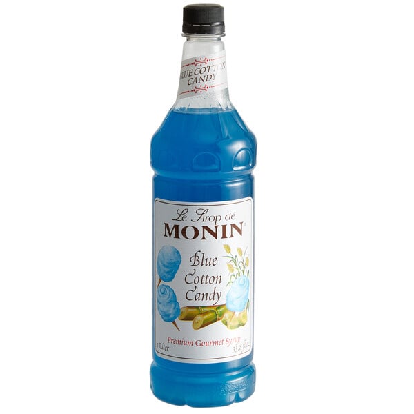 Monin Blue Cotton Candy Syrup - 1 L — Case of 4