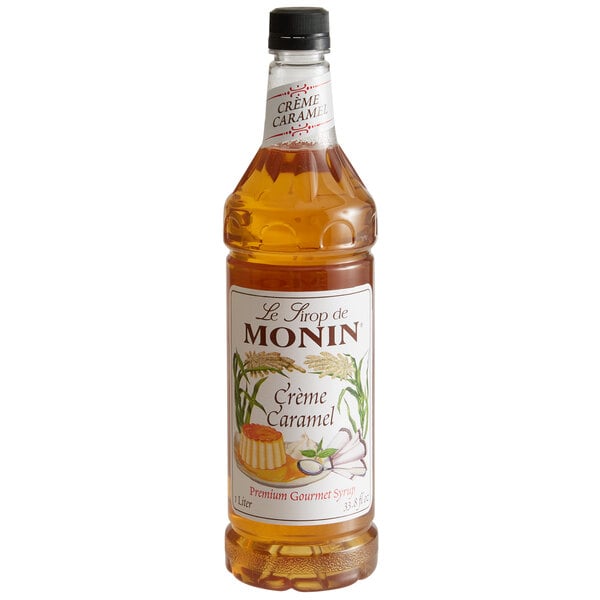 Monin Creme Caramel Flavoring Syrup - 1 L — Case of 4