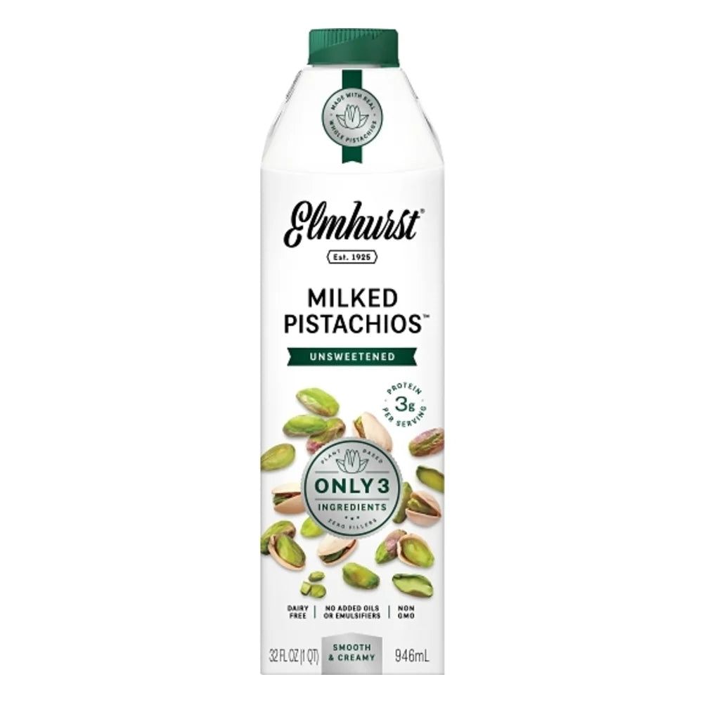 Elmhurst Unsweetened Pistachio Milk, 32 Fluid Ounce — 6 Per Case