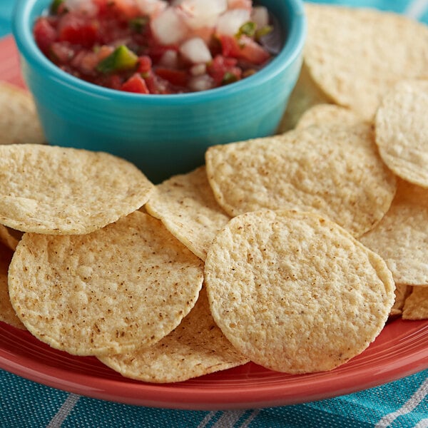 Mission Foods White Round Tortilla Chips - 2 lb — Case of 6