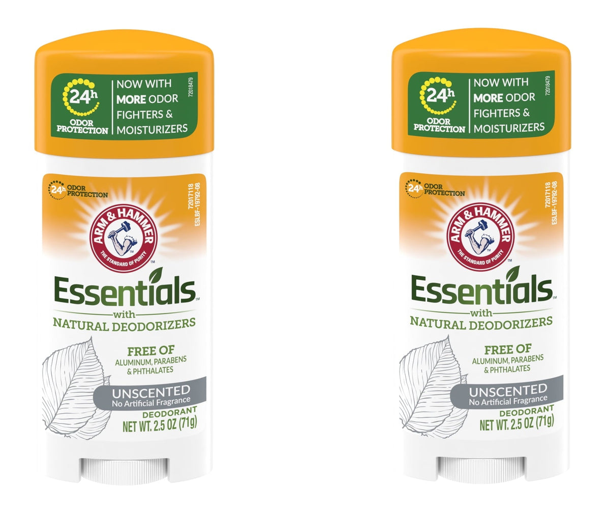 Arm & Hammer Essentials Unscented Deodorant, 2.5 oz — 12 Per Case