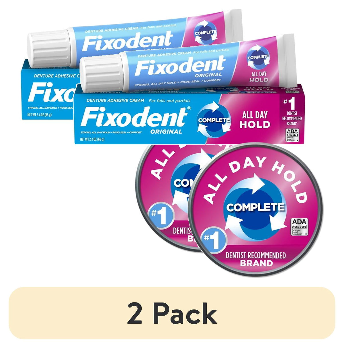 Fixodent 2.4 oz Twin Pack Original — Case of 6