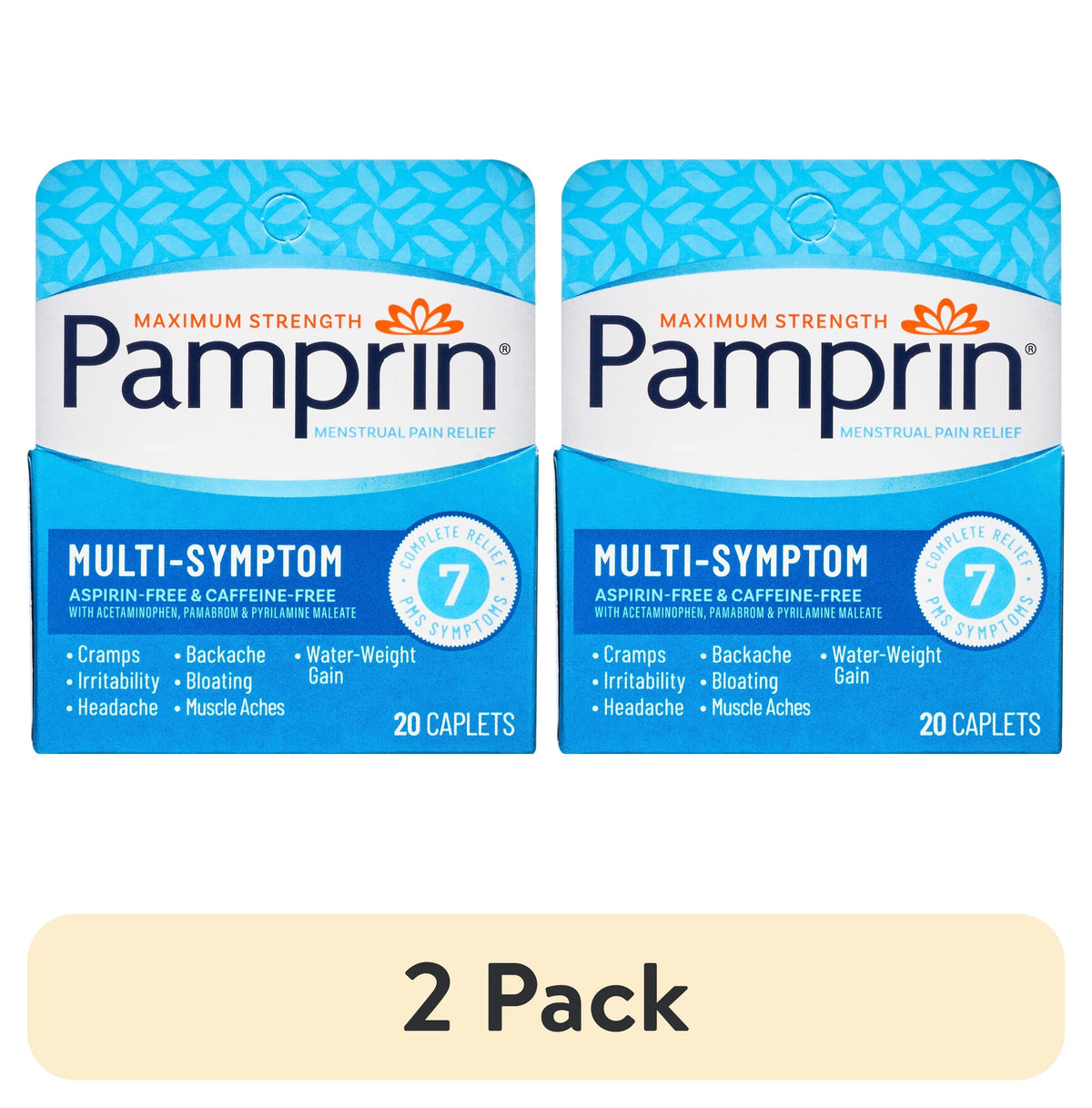 Pamprin 20's Multi Symptom Tabs — Case of 24