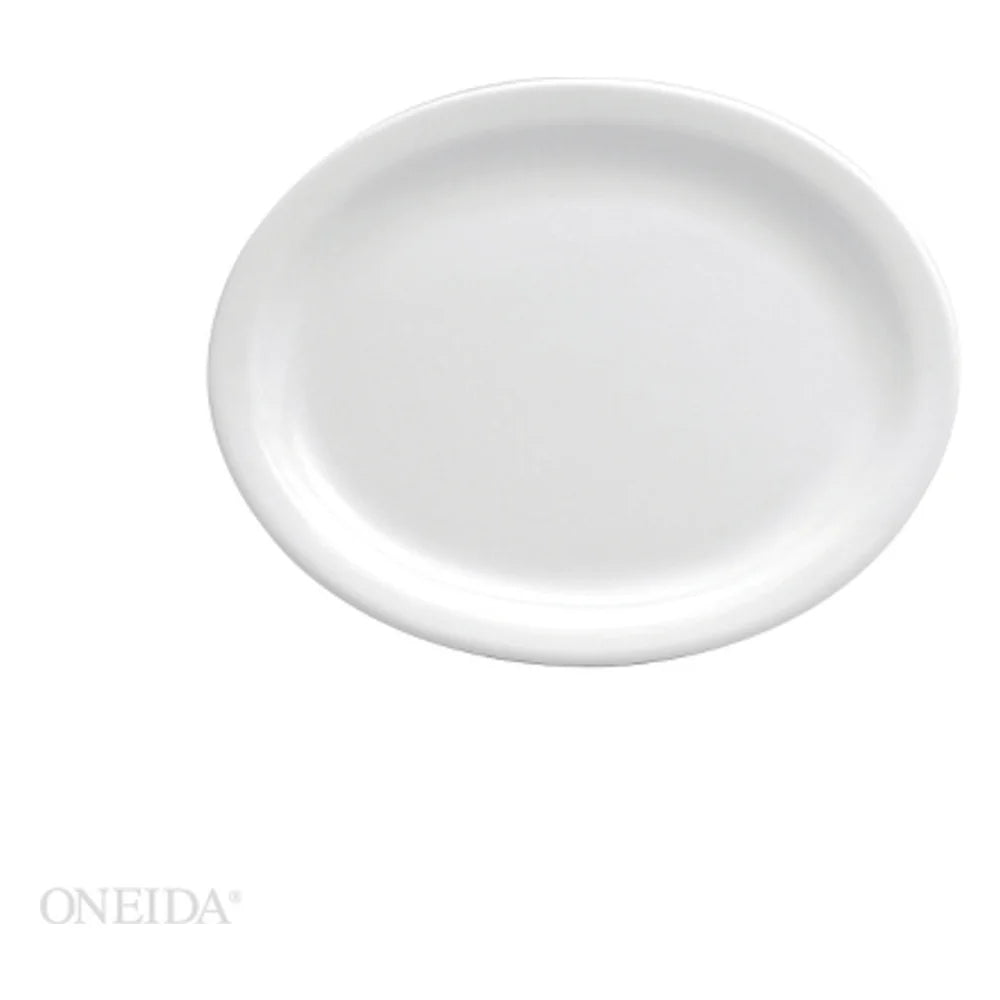 Oneida Buffalo Bright White Narrow Rim Platter, 9 3/4 Inches — 12 Per Case