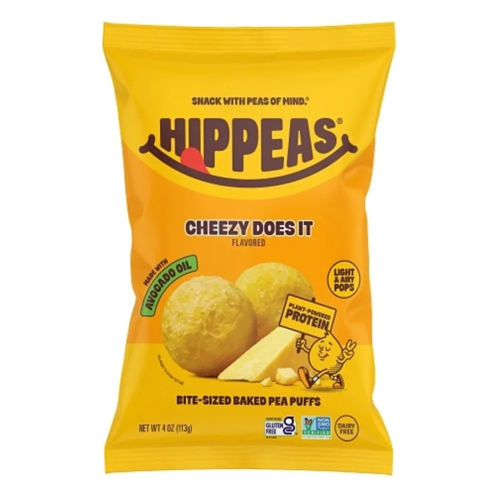 Hippeas Cheezy Cheddar Chickpea Pops, 4 Ounce — 6 Per Case