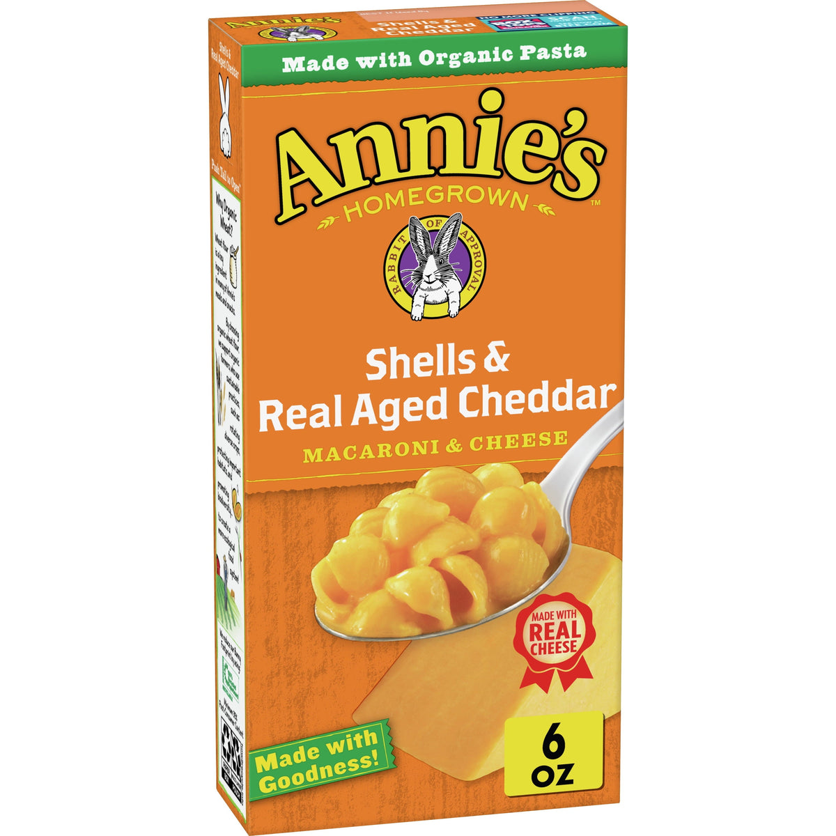 Annie's Macaroni & Cheese 6 oz Shells Cheddar — Case of 12