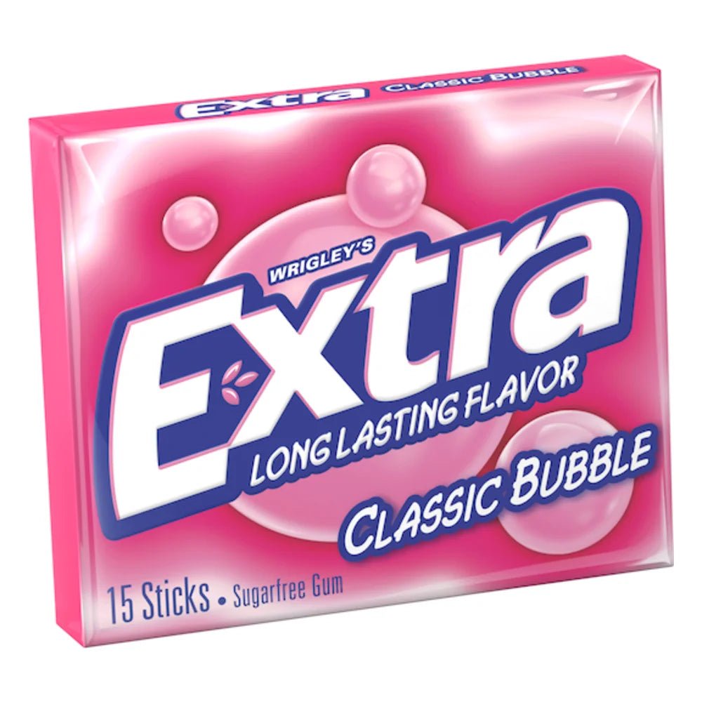 Extra Classic Bubble Gum Single Serve, 15 Piece — 120 Per Case