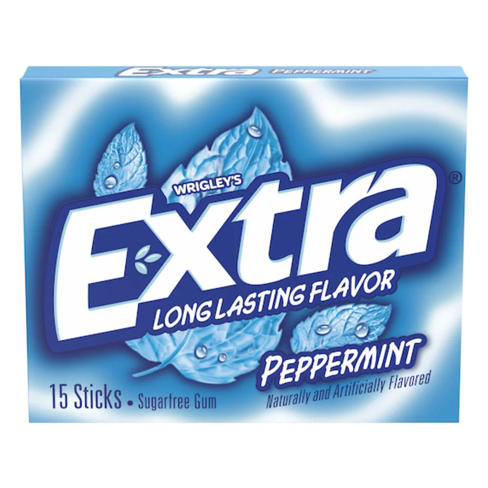 Extra Single Serve Peppermint Gum, 15 Piece — 120 Per Case