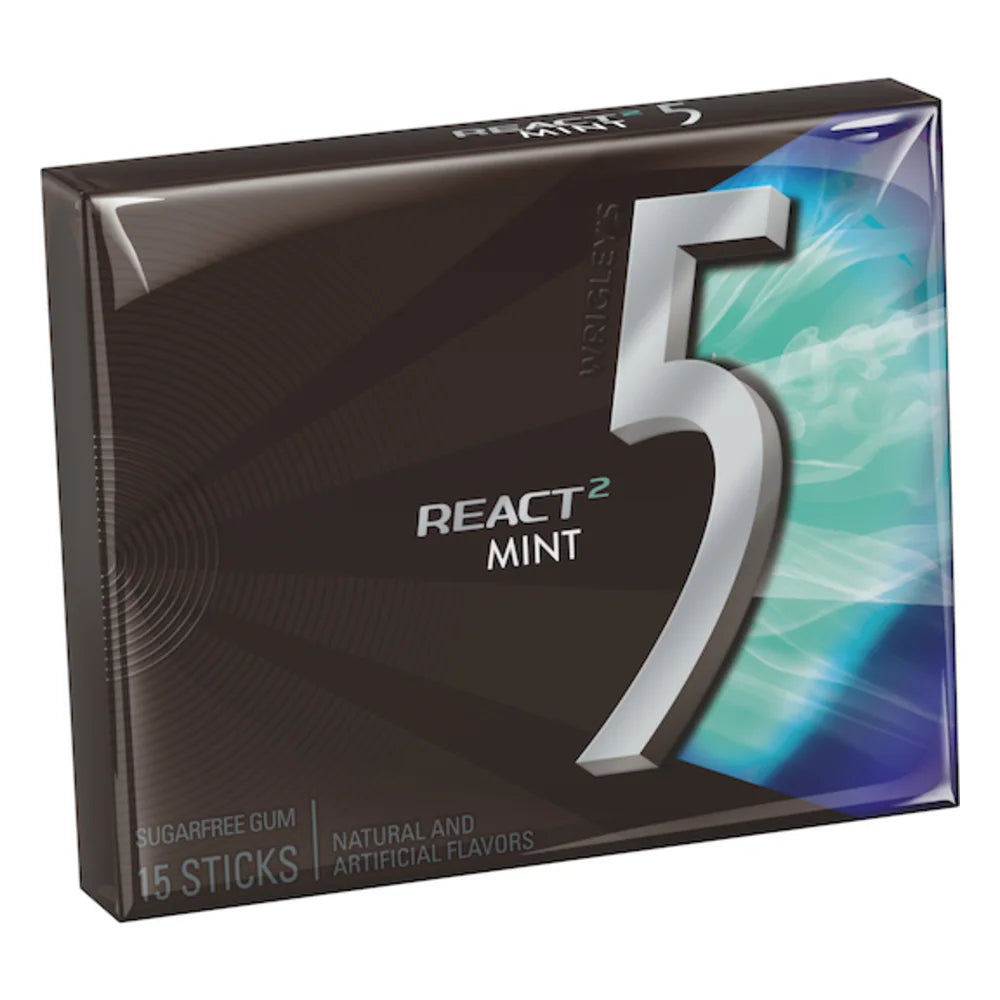 Five React Mint Gum, 15 Piece — 120 Per Case
