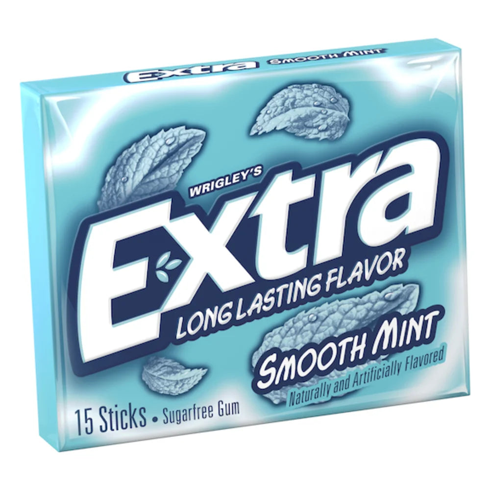 Extra Single Serve Smooth Mint Gum, 15 Piece — 120 Per Case