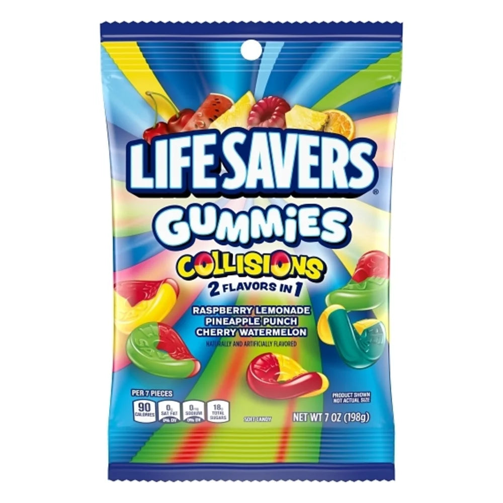 Life Savers Gummies Collisions Peg Pack Display Ready, 7 Ounce — 9 Per Case