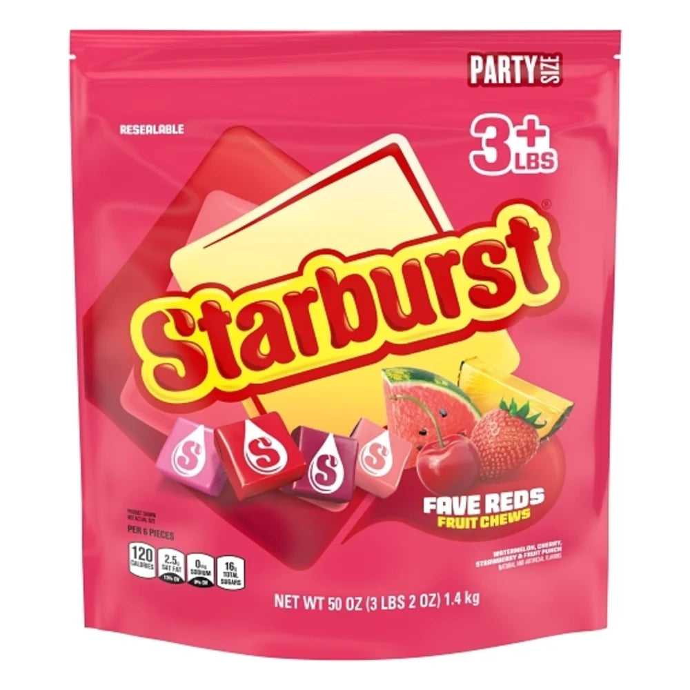Starburst Fave Reds Stand Up Pouch Party Size, 50 Ounce — 6 Per Case