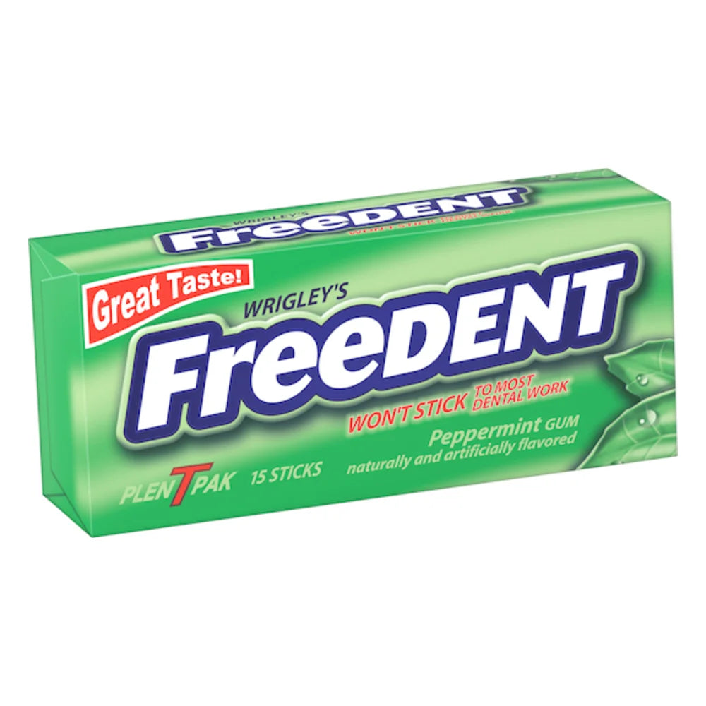 Freedent Gum Peppermint Plenty Packs, 15 Piece — 360 Per Case