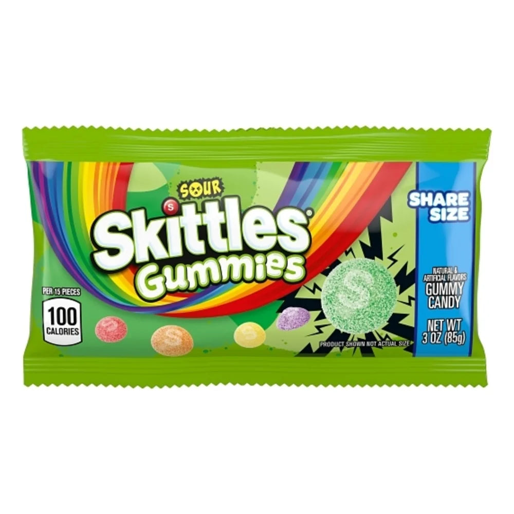 Skittles Gummies Sour Sharesize Bag, 3 Ounce — 90 Per Case
