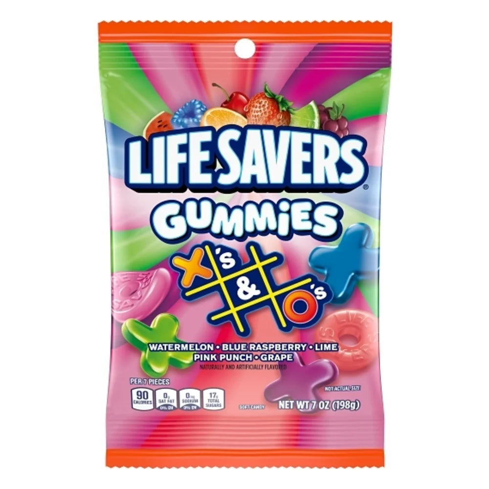 Life Savers Gummies Watermelon Blue Raspberry Lime Fruit Punch Grape, 7 Ounce — 12 Per Case