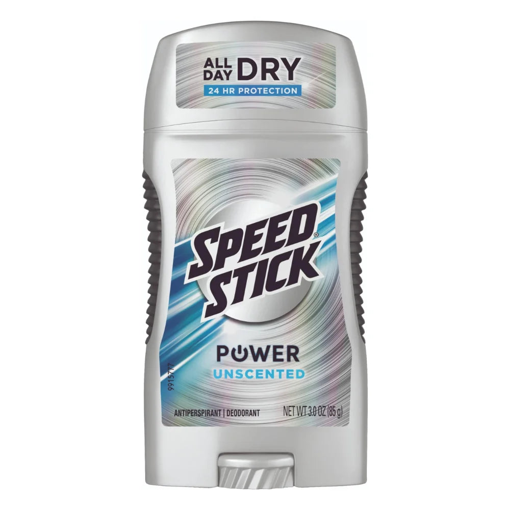 Mennen Men's Speed Stick 24 Hour Power Unscented Anti-Perspirant Deodorant Stick, 3 Ounce — 12 Per Case