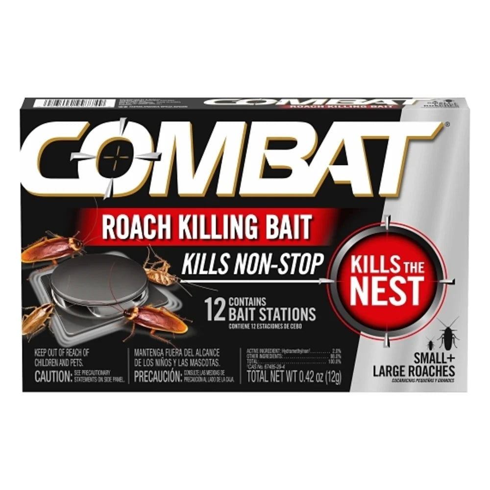 Combat Small & Large Roach Bait 12 Stations, 0.42 Ounce — 10 Per Case