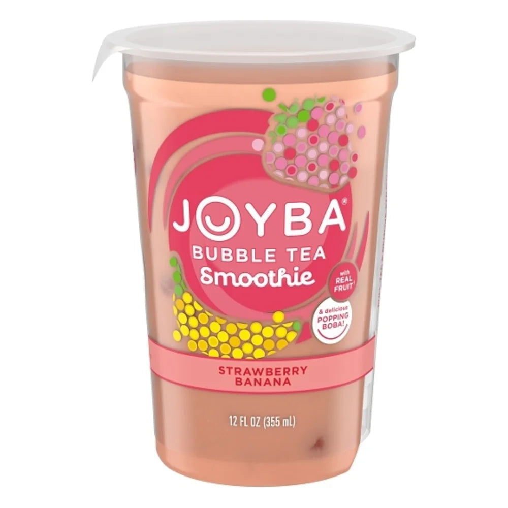Joyba Strawberry Banana Bubble Tea Smoothie, 12 Fluid Ounce — 6 Per Case
