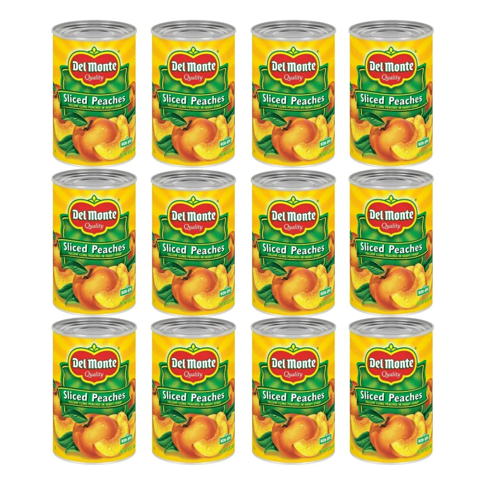 Del Monte Yellow Clingstone Peaches Sliced In Heavy Syrup, 15.25 Ounce — 12 Per Case