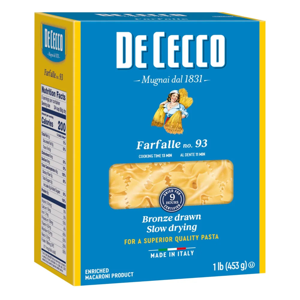 De Cecco No. 93 Farfalle, 1 Pound — 12 Per Case