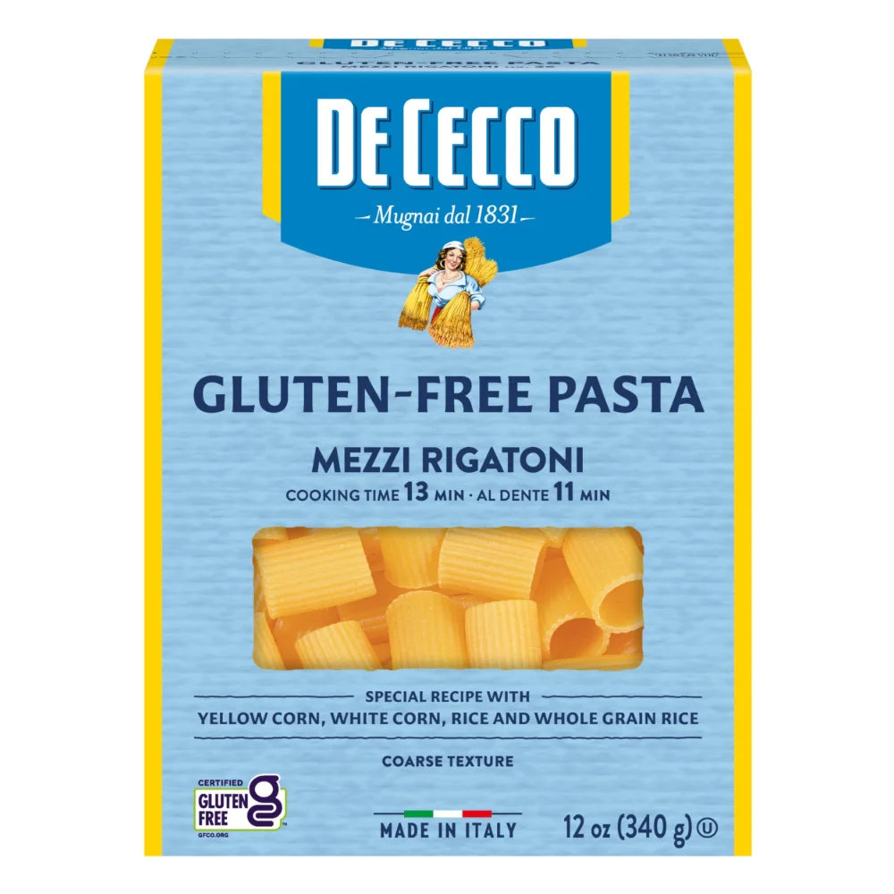 De Cecco No. 26 Coarse Texture Mezzi Rigatoni Pasta, 0.748 Pound — 6 Per Case