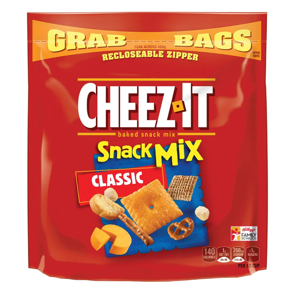 Cheez-It Grab Bag Reclosable Classic Snack Mix, 6 Ounce — 8 Per Case