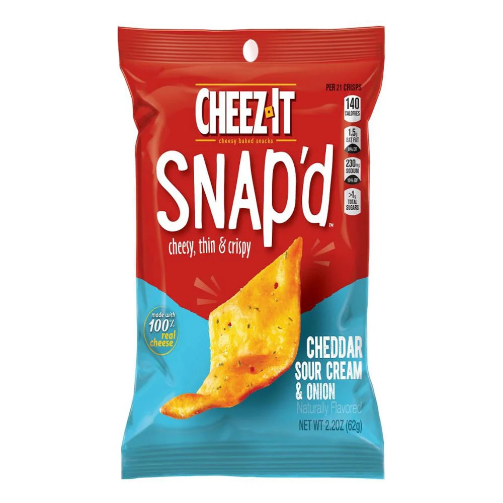 Cheez-It Snap'd Cheddar Sour Cream And Onion Crackers, 2.2 Ounce — 6 Per Case