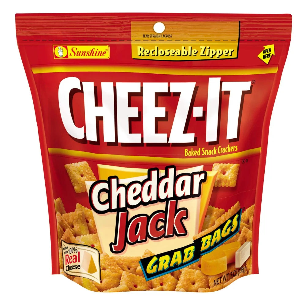 Cheez-It Grab Bag Reclosable Cheddar Jack Crackers, 7 Ounce — 6 Per Case