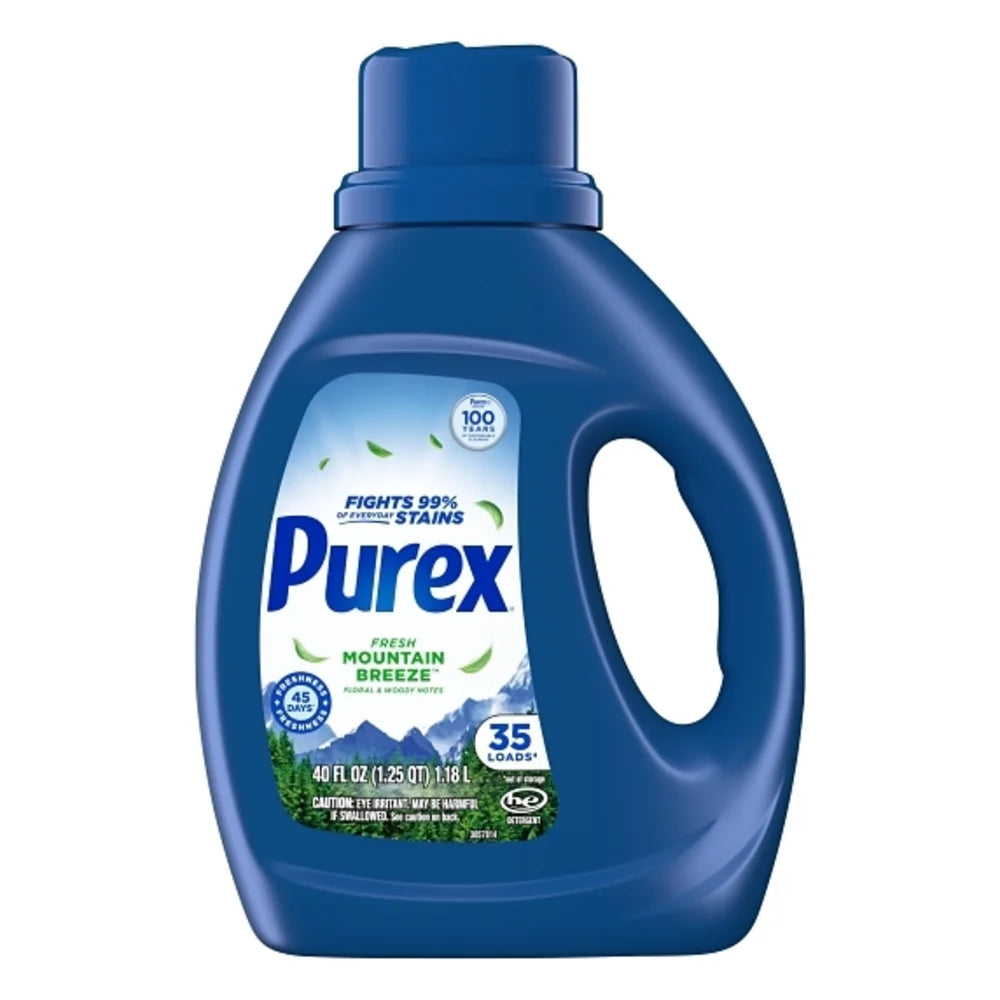 Purex Fresh Mountain Breeze Laundry Detergent, 40 Fluid Ounce — 6 Per Case
