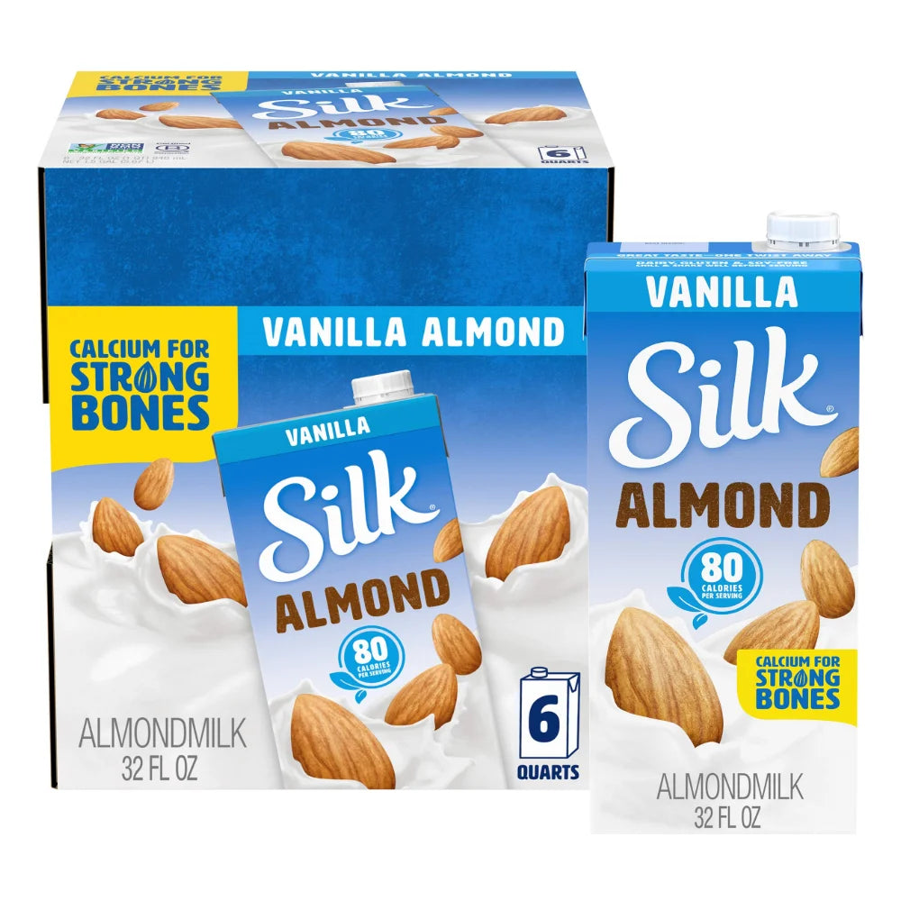 Silk Aseptic Vanilla Almond Milk, 32 Fluid Ounce — 6 Per Case