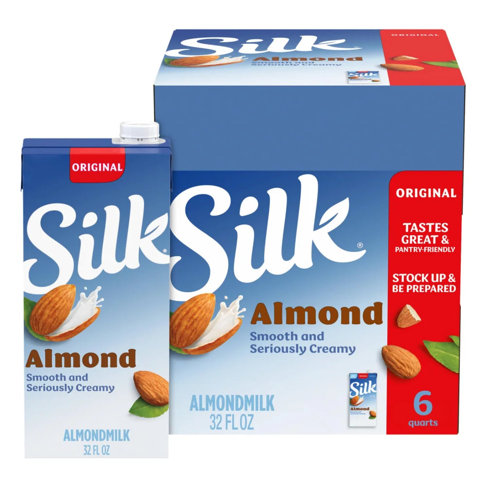 Silk Aseptic Original Pure Almond Milk, 32 Fluid Ounce — 6 Per Case