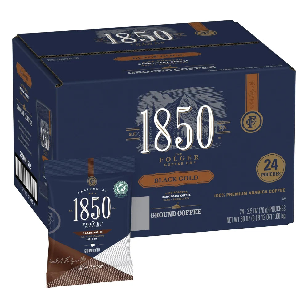 Folgers 1850 Ground Black Gold, 24 Count — 1 Per Case