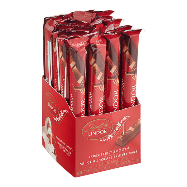 Lindt Lindor Milk Chocolate Truffle Bar - 8 ct — Case of 192