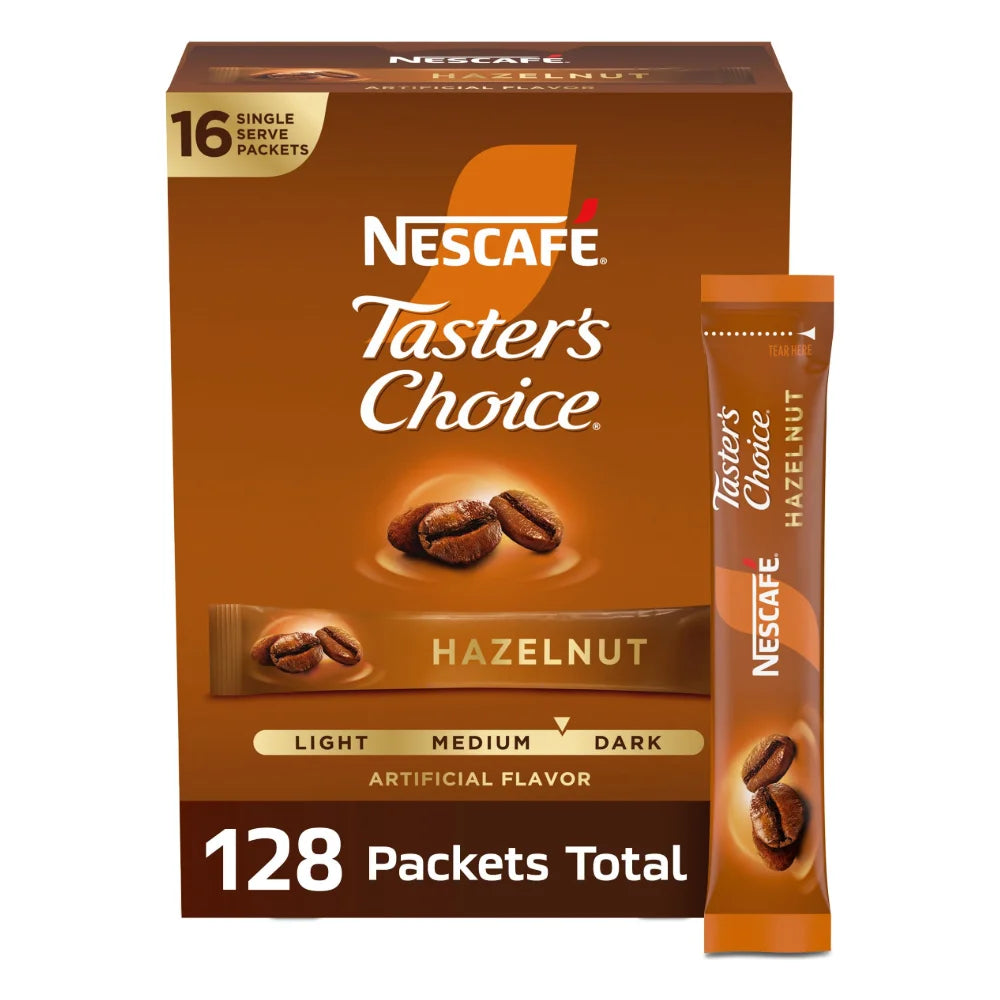 Nescafe Tasters Choice Instant Coffee Hazelnut, 1.69 Ounce — 8 Per Case