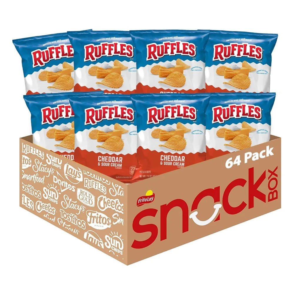 Ruffles Cheddar & Sour Cream Single Serve Potato Chips, 1.5 Ounce — 64 Per Case