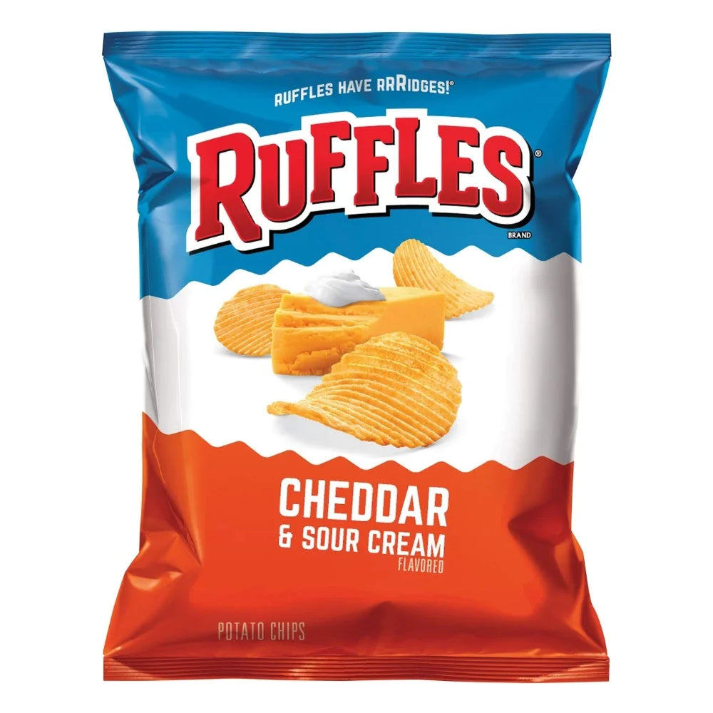 Ruffles Cheddar & Sour Cream Potato Chips, 2.125 Ounce — 24 Per Case
