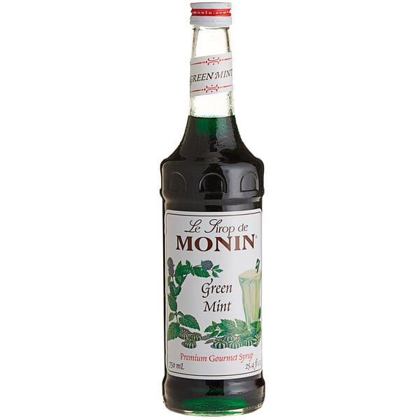 Monin Green Mint Syrup - 750 mL — Case of 12