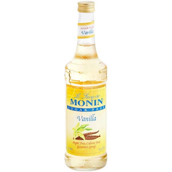 Monin Sugar-free Vanilla Syrup - 750 mL — Case of 12