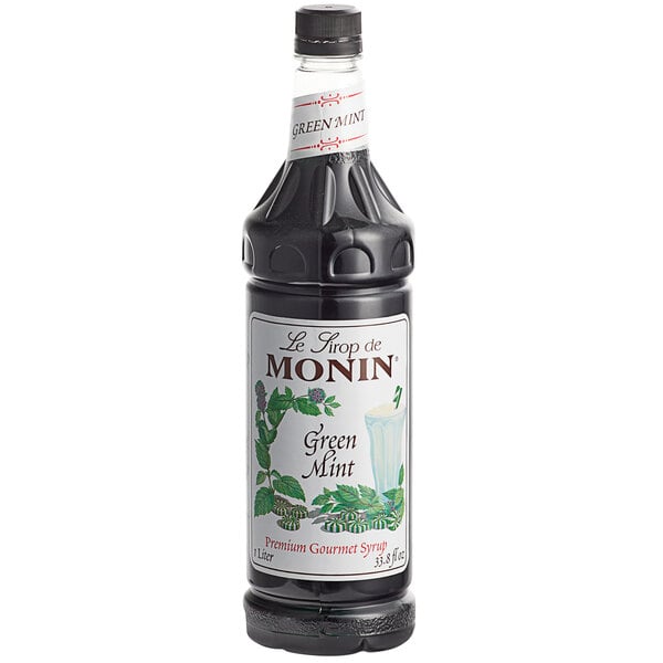 Monin Green Mint Syrup - 1 L — Case of 4