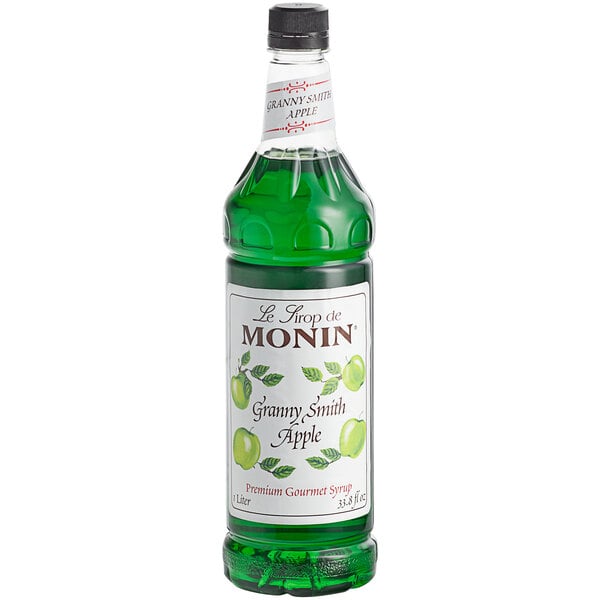 Monin Granny Smith Apple Syrup - 1 L — Case of 4
